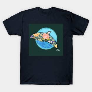 Floral Embellished Dolphin T-Shirt